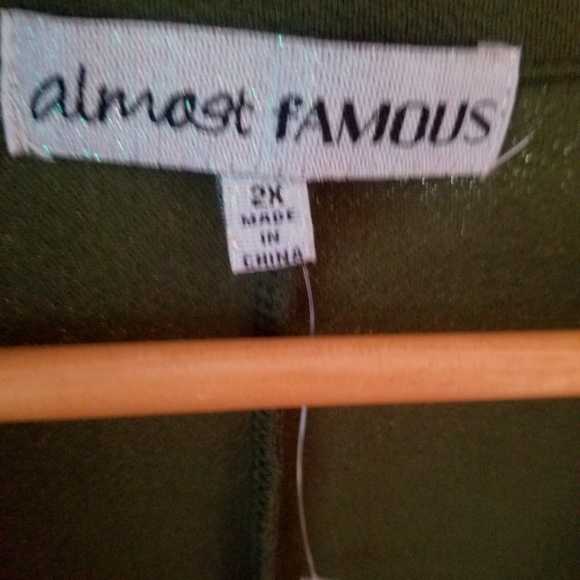 Military Button Faux Wrap Tulip hem dress 2X - Picture 5 of 8